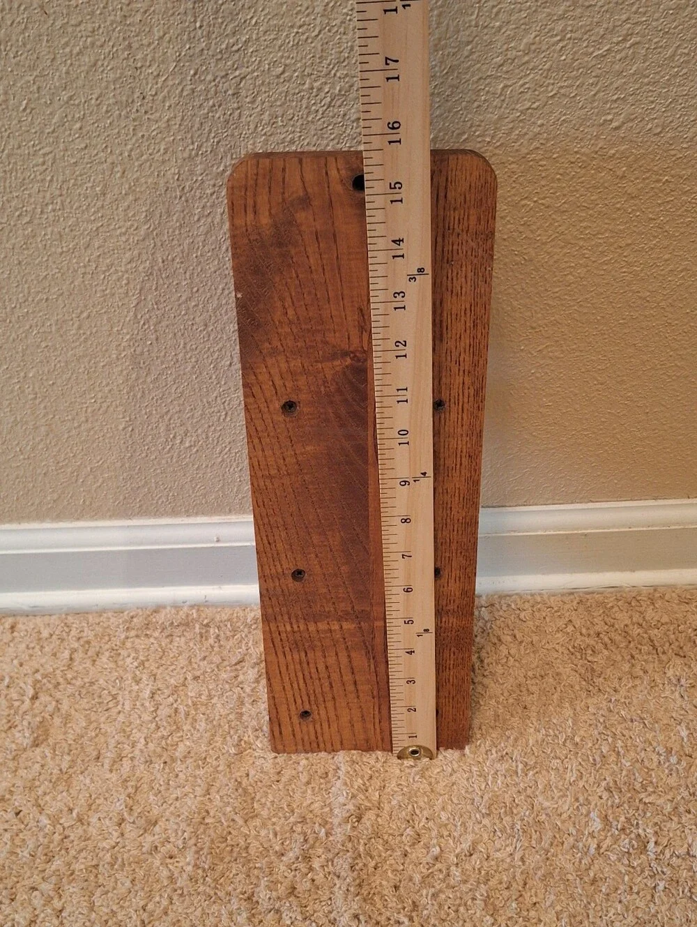 Wall-Mounted Oak Mail & Key Organizer with Three Pockets